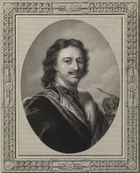 Peter the Great. Etching. (Copy from the Collection of Count Narishkin)